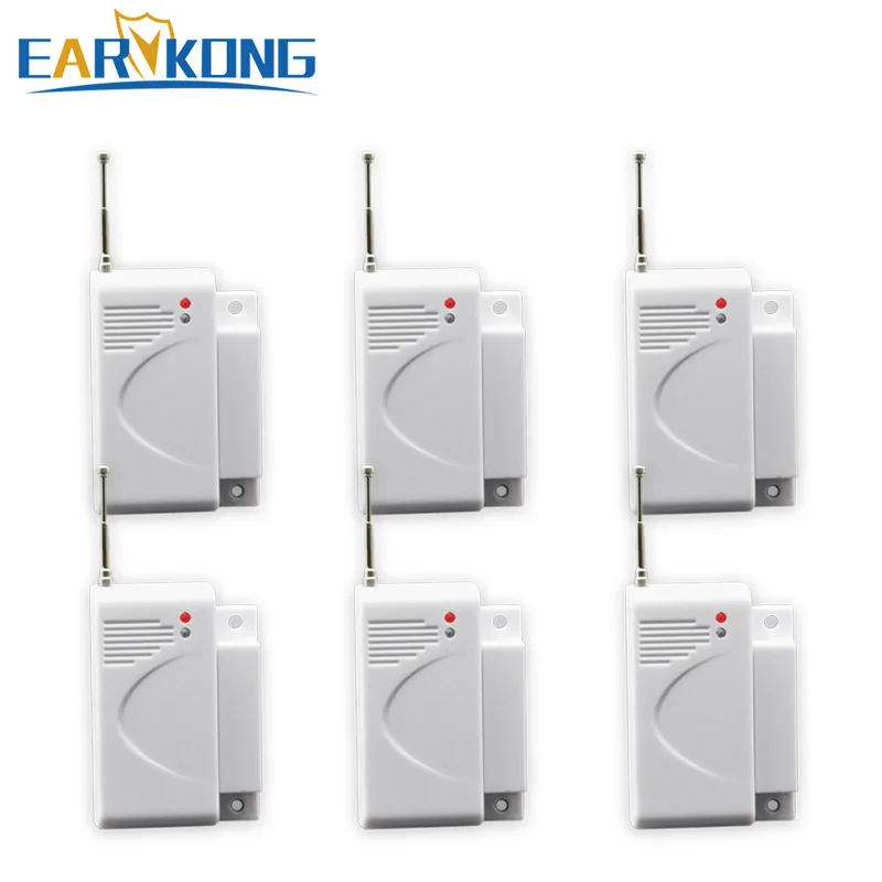 Kopen Gratis verzending Hoge kwaliteit GSM Alarmsysteem 433 Mhz nieuwe 6 stks draadloze Deur magnetische sensor Thuis Inbreker Alarm systeem