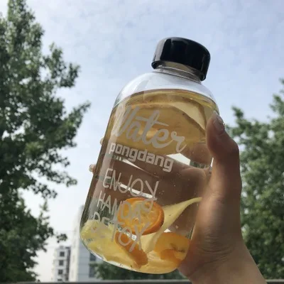 600ml-pp 1000 мл модная ароматическая большая бутылка для воды с мешком, бутылка для воды для детей, вместительная, портативная, без бисфенола, полипропилен, пластиковая, спортивная - Цвет: 600ml-pp