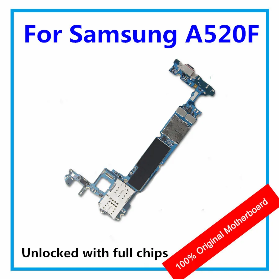 

100% Original Unlocked Motherboard For Samsung Galaxy A5 A520F Mainboard Android OS Logic Board With All Chips