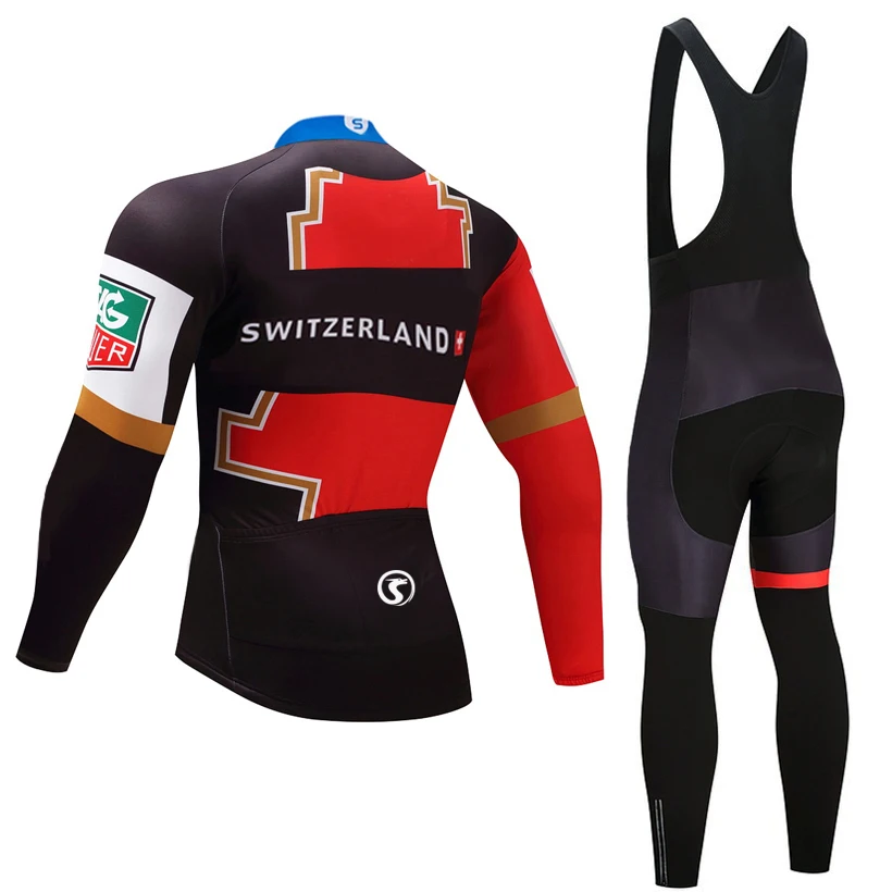 Команда швейцарских велосипедных Джерси нагрудники брюки набор Ropa Ciclismo мужские зимние термо флис pro велосипедная куртка Майо Одежда