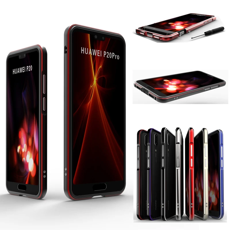 

For Huawei P20 Pro Bumper Case Luxury Glossy Aluminum Metal Frame For Huawei P20 Case Hign-end Protective Case P20 Plus P20+