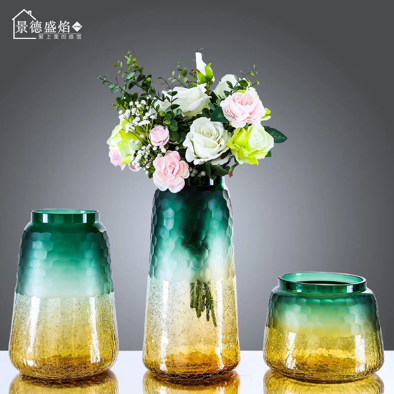 Прозрачная постепенная ваза из американского легкого и роскошного гидропонного цветочного композиции стеклянные Креативные украшения для скандинавских