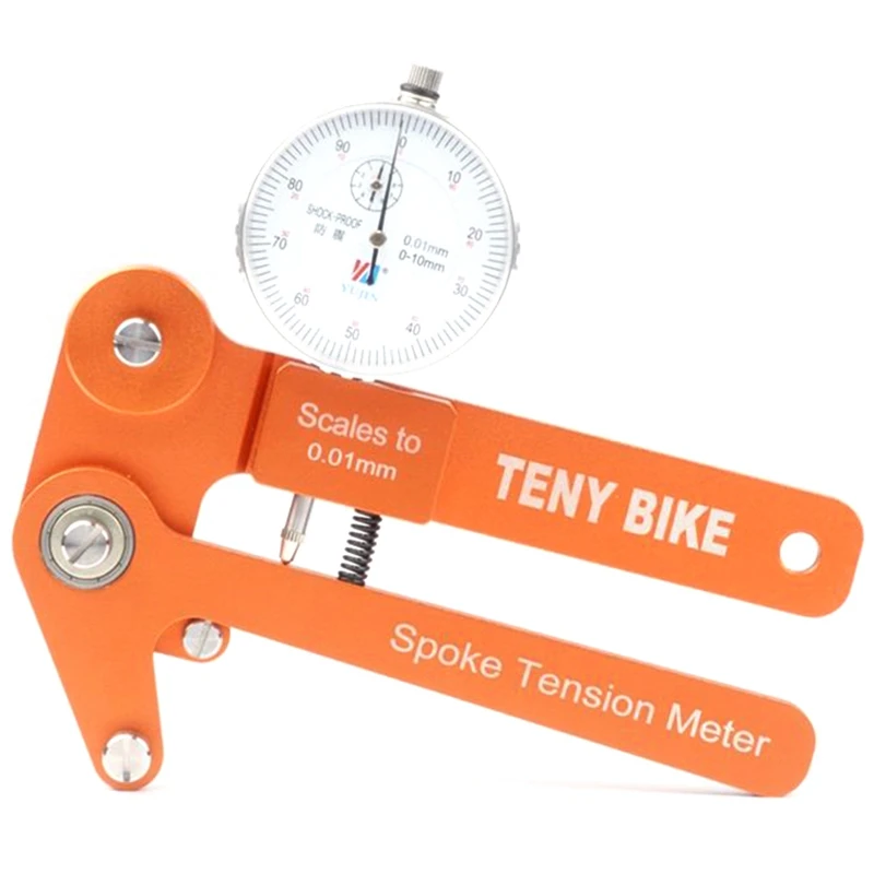 Spoke Tension Tester Digital Scale 0.01Mm Bike Indicator Meter Tensiometer Bicycle Spoke Tension Wheel Builders Tool-Orange