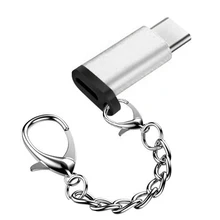 Портативный Micro USB к тип-c анти-потеря Быстрая зарядка с брелок алюминиевый сплав синхронизации данных адаптер для samsung S8