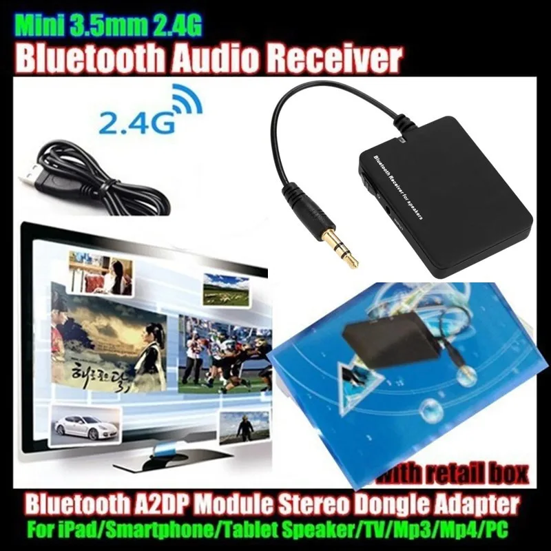 

Mini 3.5mm Wireless Bluetooth V2.1 Audio Music Receiver For iPad/Smartphone/Speaker/TV/Mp3/Mp4/PC,A2DP Module Stereo Dongle