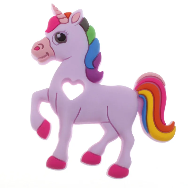 5PCS 실리콘 Teether 유니콘 씹는 젖니가 남 목걸이 액세서리 실리콘 펜 던 트 음식 학년 실리콘 장난감 Teethers