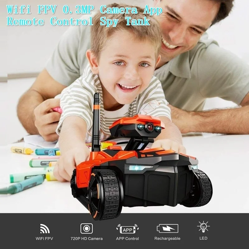 

Remote Control Tank RC YD-211 Wifi FPV 0.3MP Camera App Control Smart Tank RC Toy For Children Birthday Christams GIFT