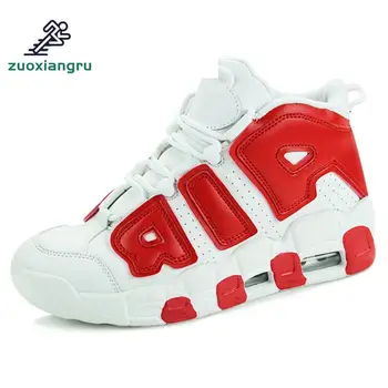 

Large Size 36-44 Basketball Shoes Men Leather High-top Sports Air Sole Boots Women Mens Comfortable Breathable Sneakers