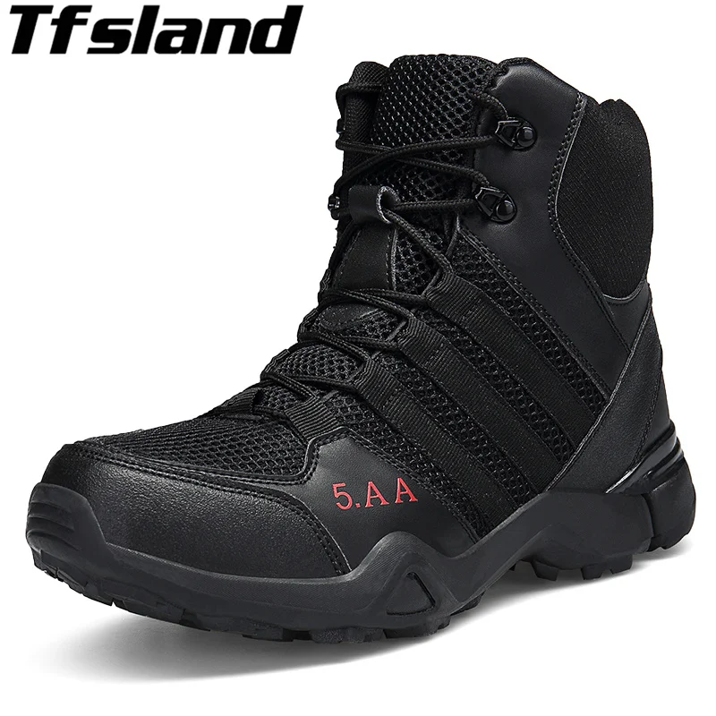 

Outdoor Tactical Sport Men's Mesh Breathable Shoes For Camping Men Hiking Boots Non-slip Mountain Climbing Hiking Shoes Sneakers