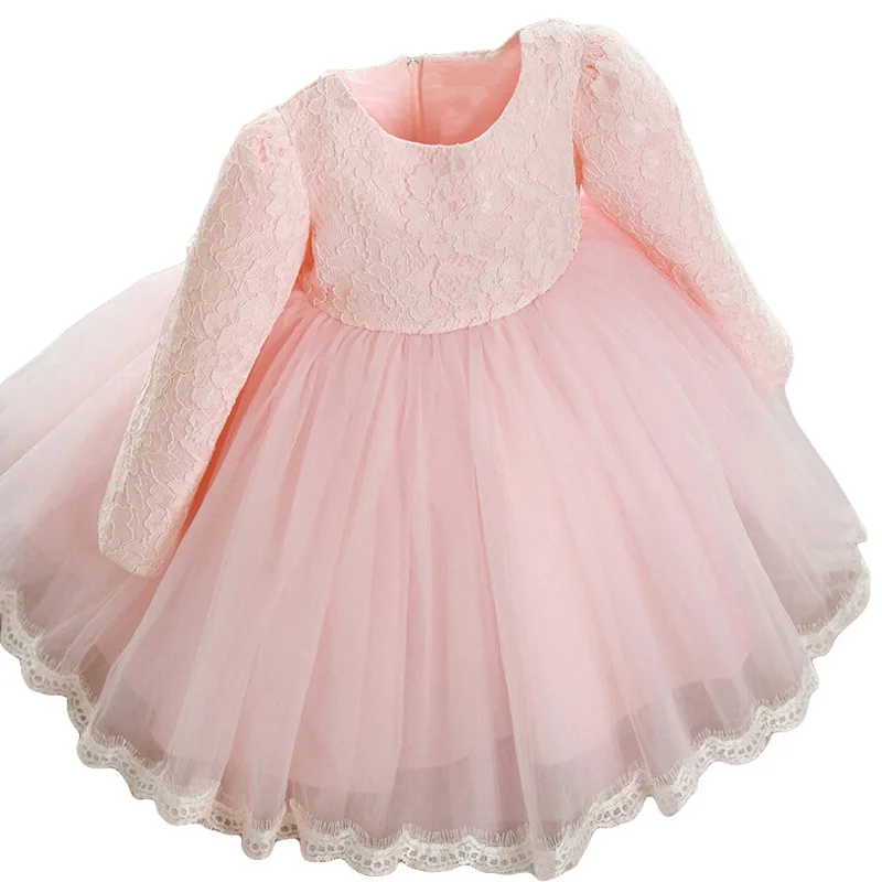 

Flower Girls Dresses Children Party Ceremonies Clothing Princess Baby Girl Wedding Dress Birthday Big Bow Christening
