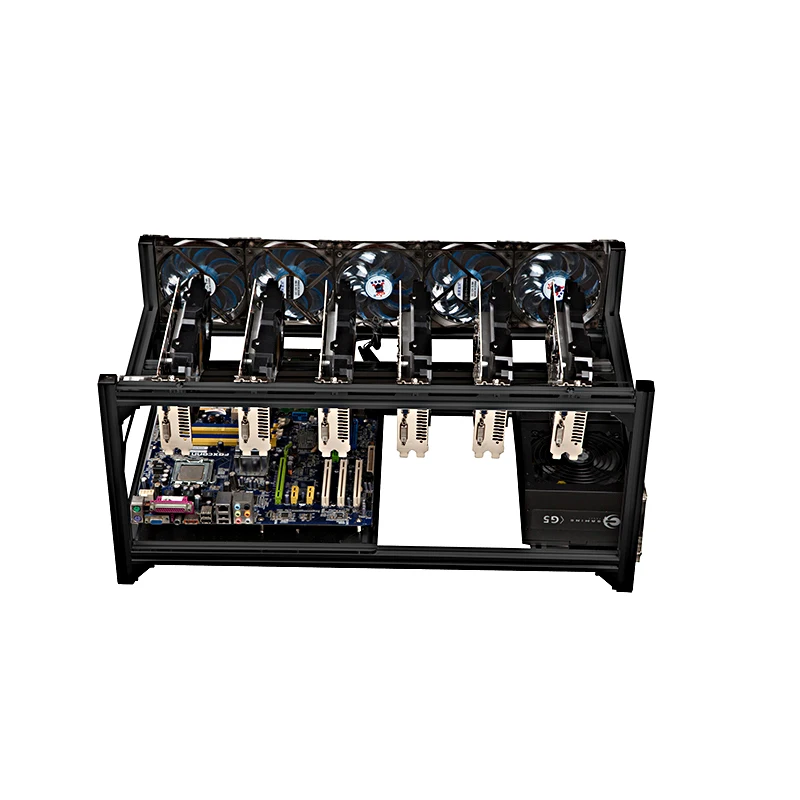 PC Computer Mining Case For 6 GPU Chassis Frame Support GTX 1080 ti 1070 1060 1050 P106 Graphics Video Card FAN 2 Power Supply PC Computer Mining Case For 6 GPU Chassis Frame Support GTX 1080 ti 1070 1060 1050 P106 Graphics Video Card FAN 2 Power Supply