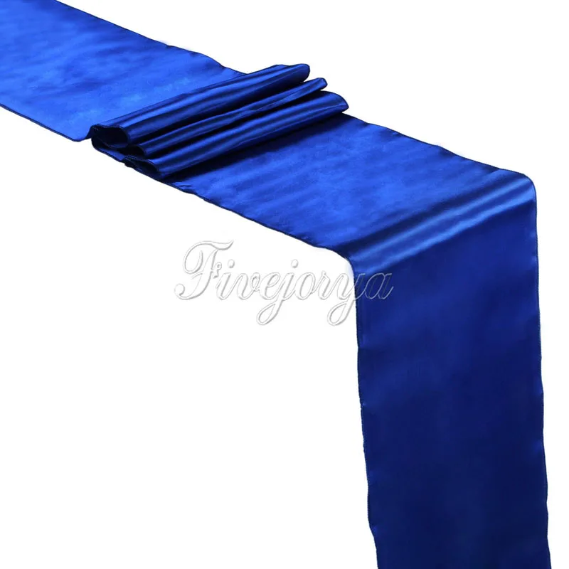 10 шт. 30 см x 275 см атласные настольные бегуны для свадебной вечеринки украшение для банкета поставка высокое качество Новинка - Цвет: royal blue