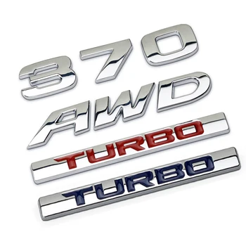 

3D Metal 370 AWD TURBO Auto Car Sticker Emblem Badge Decal For Honda Avancier Crown Accord Civic CRV Fit HR-V Vezel Odyssey CRZ