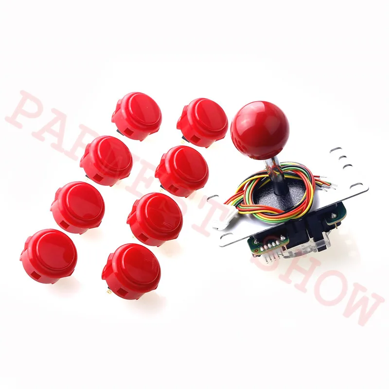 

High Quality Sanwa original kit JLF-TP-8YT 5Pin Joystick+ 8pcs OBSF-30 Push Buttons for DIY Kit Mame Jamma 6 color selection