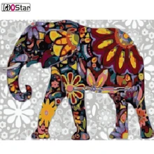 Красочные абстрактные картины с изображением слона по номерам, DIY Масляные картины, акриловые краски по номерам на холсте для домашнего декора