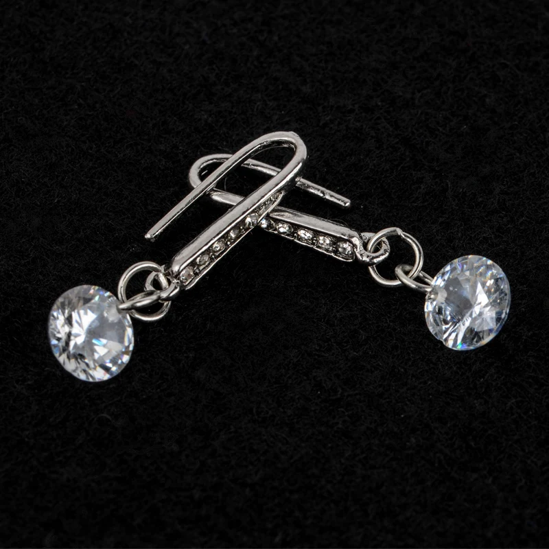 Silver Color Chandelier Crystal Long Earrings for Women Rhinestone Hoop Dangle Earring Hanging Earring Bridal Wedding Jewelry