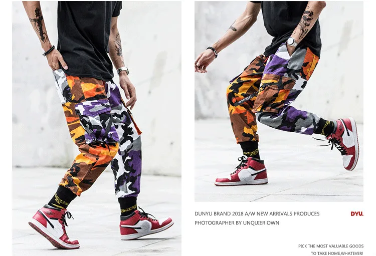 de carga hip hop casual masculino jogger