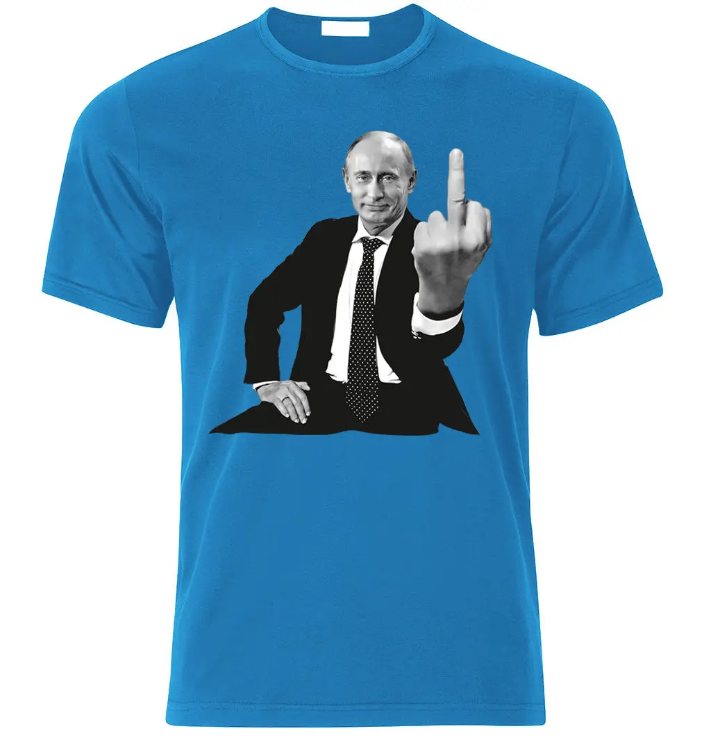 Putin Vladimir Putin go Russian power fan T-shirt size S-XXLFunny Short Sleeve Tshirts Summer Hip Hop - Color: Blue