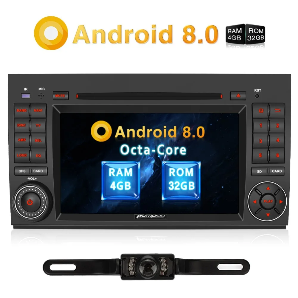 Тыквы 2 Din7''Android 8,0 стерео Восьмиядерный gps навигации 4 GB Оперативная память Wi-Fi 4G Автомагнитола DVD плеер для бенз/B200 серии/Vito