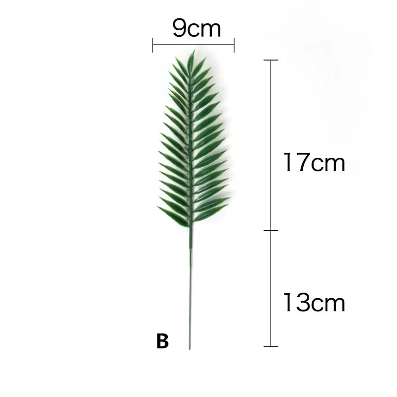 10 шт. большой пластиковый искусственный зеленый лист тропическая Пальмовая листва листья растения для Гавайских вечерние свадебные для дома садовые украшения