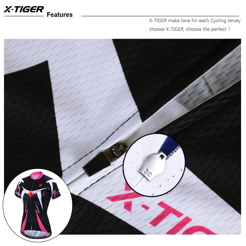 X-Tiger Women's Cycling Jersey Set Summer Anti-UV Cycling Bicycle Clothing Quick-Dry Mountain Female Bike Clothes Cycling Set