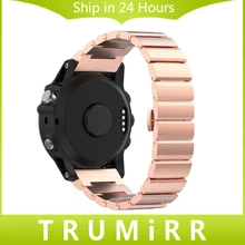 Часы из нержавеющей Стали Группа 26 мм для Garmin Fenix 3 ЧАС Бабочка Застежка Ремешок Замена Ремня Браслет Черный Розового Золота серебро