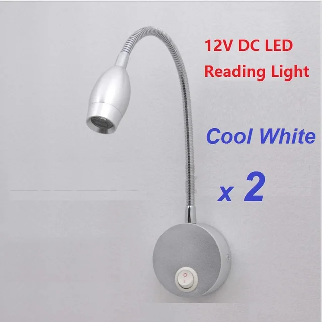 2 stks 12 v DC LED Lotus Leeslamp Koel Wit aluminium Verlichting RV ... 2 stks 12 v DC LED Lotus Leeslamp Koel Wit aluminium Verlichting RV ...