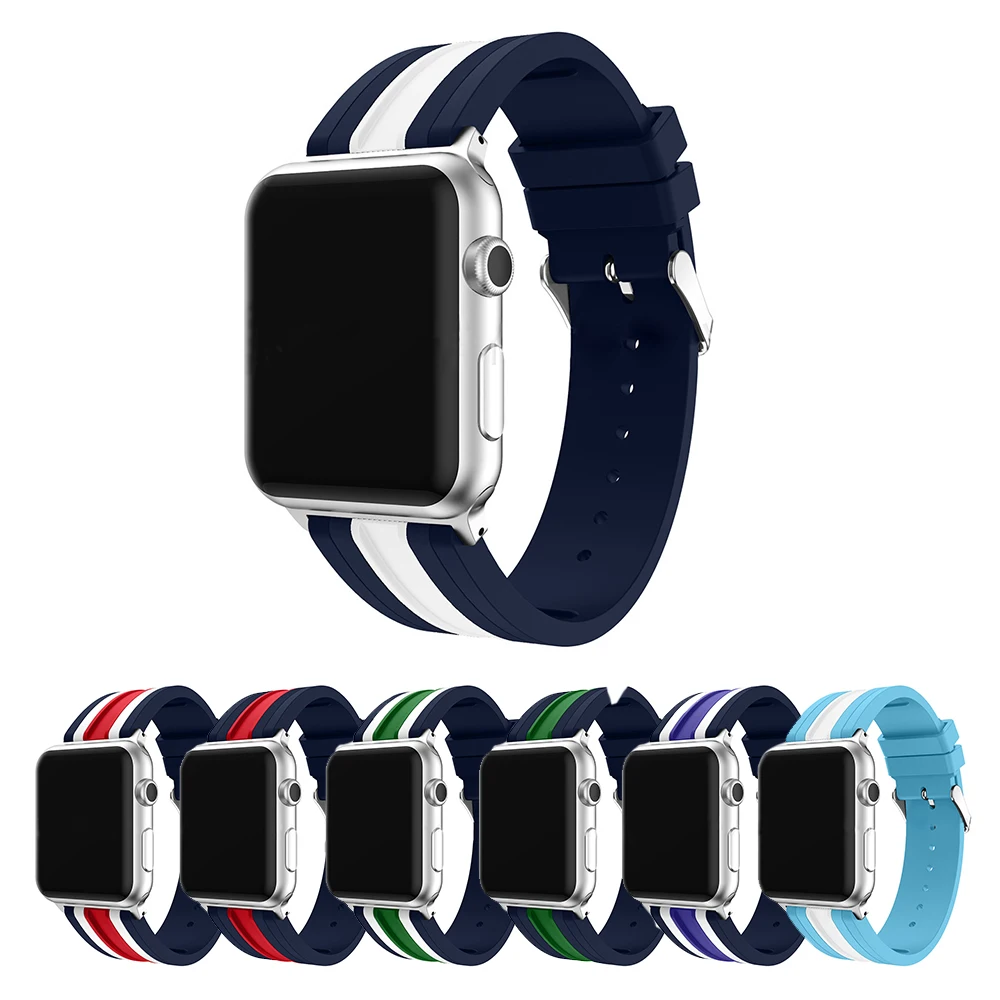 

42mm 38mm silicone strap Smart Watch watchband for apple watch band colorful rubber wrist bracelet watch strap for iwatch 3/2/1
