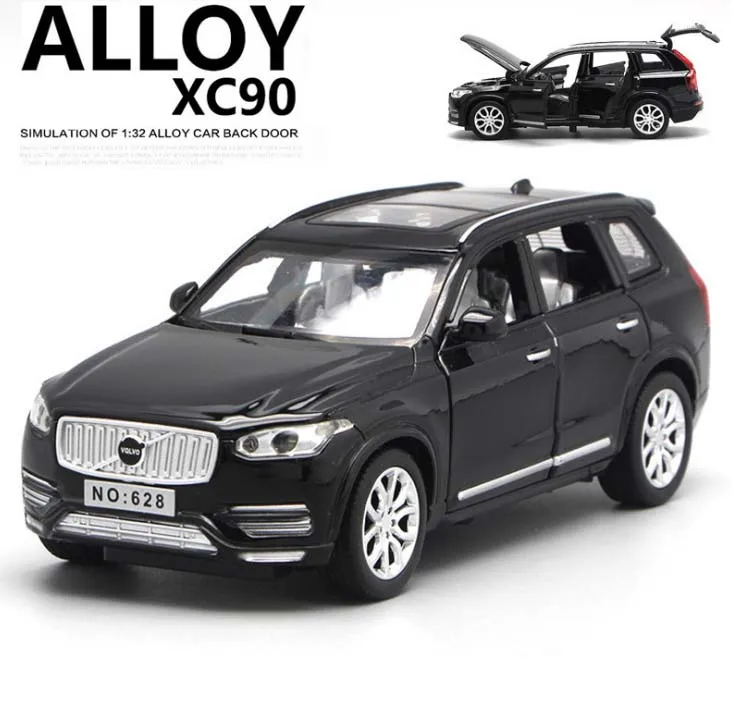 1:32 Масштаб Volvo XC90 литая под давлением модель автомобиля с открывающимися дверцами функция оттягивания музыкальный светильник Детские игрушки Подарки