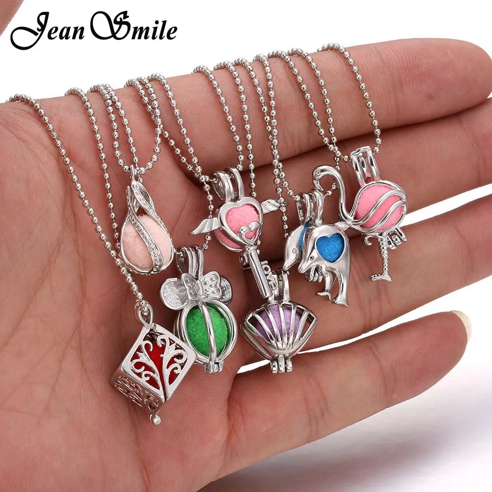 

Mini Aroma Diffuser Necklace Multi Style Aroma Lockets Pendant Perfume Essential Oil Aromatherapy Locket Necklace with Pads