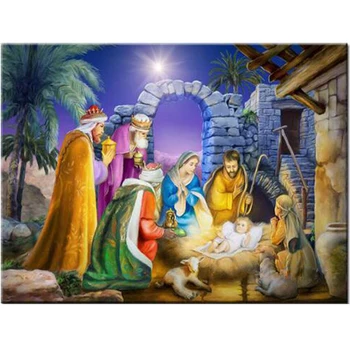 

Diamond Embroidery sale,Christian Jesus Birth,5d Diy Diamond Painting cross stitch full Square Diamond Mosaic Home Decor JS3973