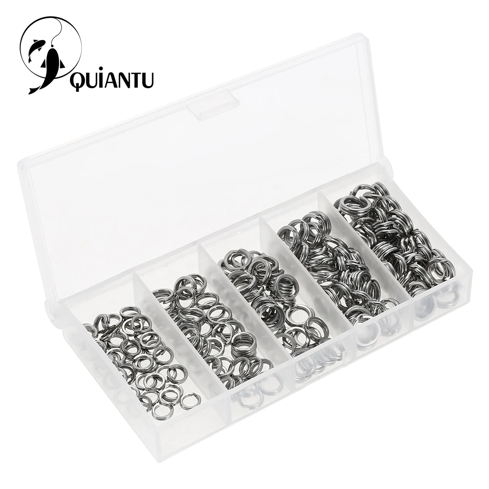 

200 Pcs Fishing Accessories Fishing Split Rings Set Stainless Steel Connection Ring Hook Lure Connectors Double Loops Crankbait