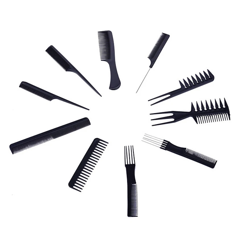 Buy Promotion 10 pcs Black hair cutting combs set