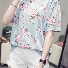 CHUNLI большой размер 2XL 3XL 4XL 5XL Женская Весенняя-летняя свободная футболка с коротким рукавом A1064