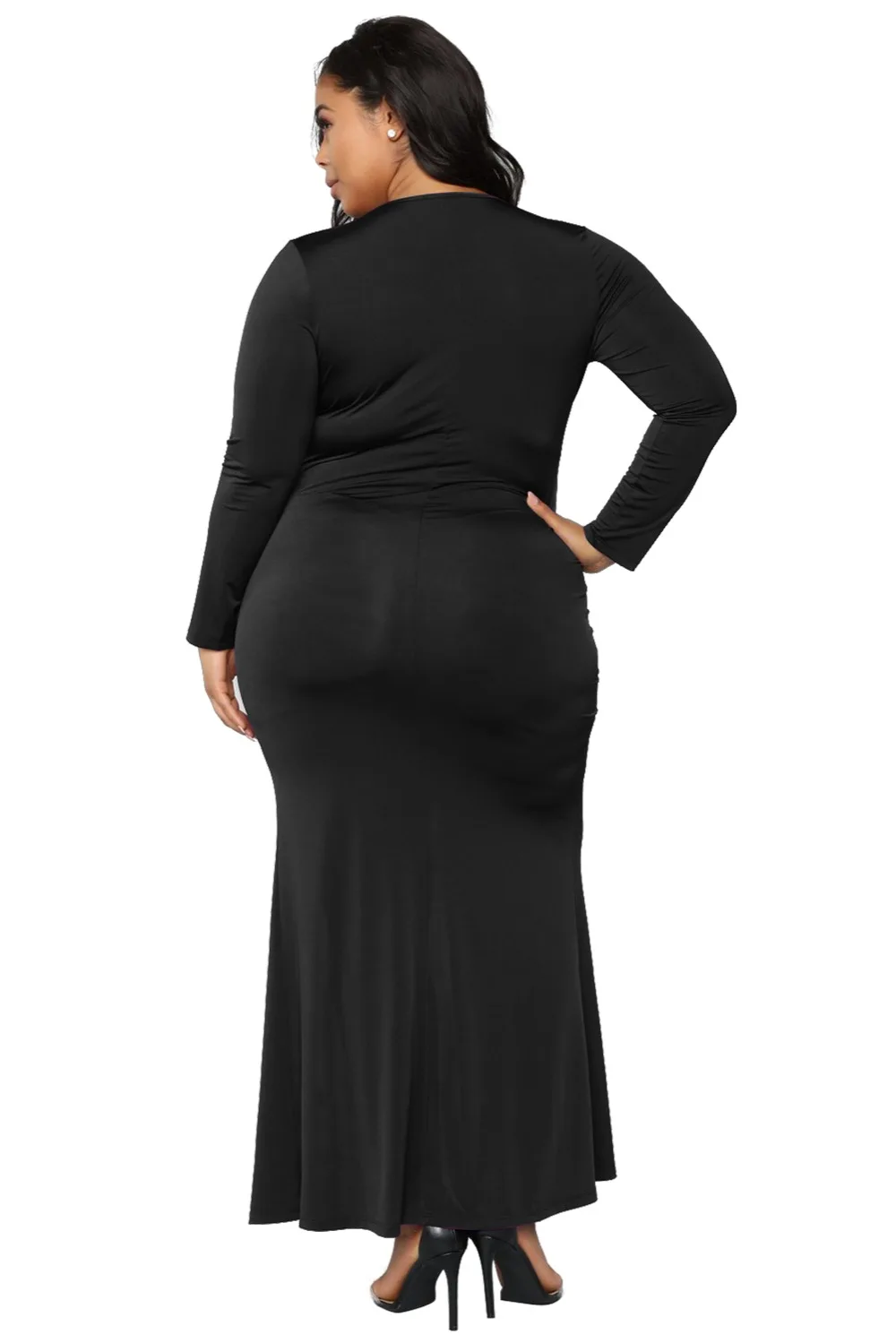 Black-Surplice-Long-Sleeve-Plus-Size-Dress-LC610892-2-2