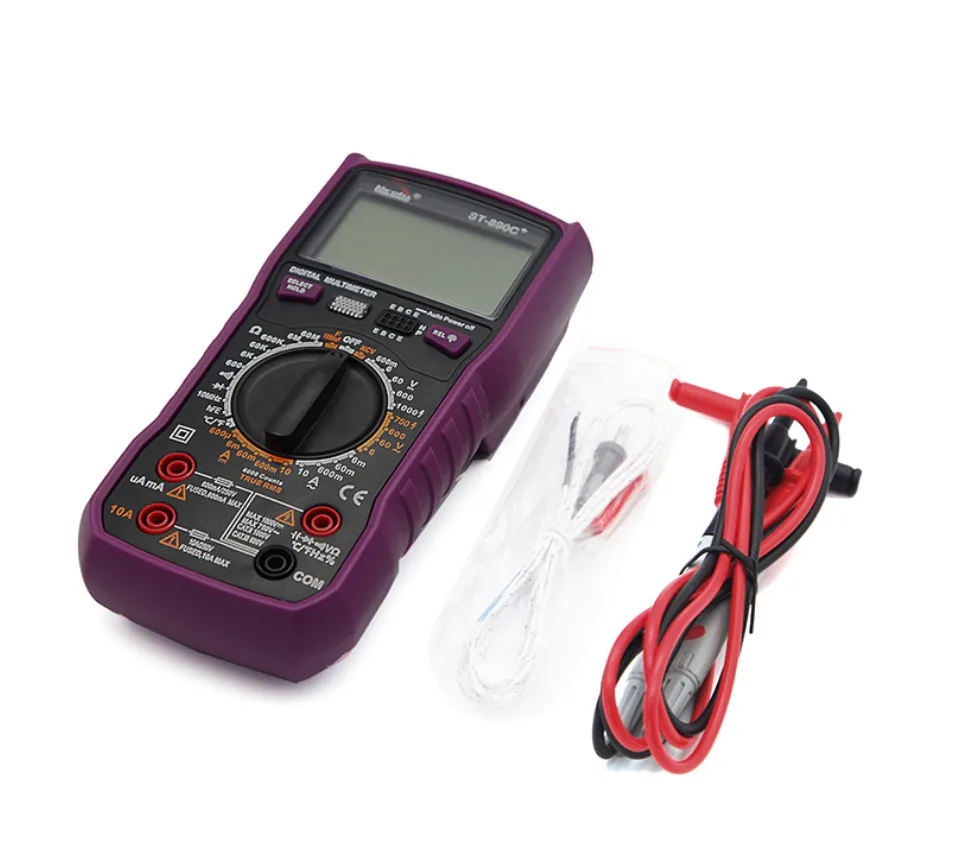Nicetymeter ST890C+ True RMS 6000 отсчетов DMM мультиметр 10A 1000 В Автоматический диапазон емкостной температуры Цифровой мультиметр NCV