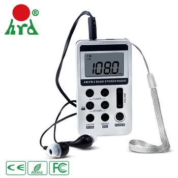 

HDR Multiband Mini Portable AM FM Digital Radio Fm Lithium Battery Charging Small Radio USB Interface with Earphone HRD-103