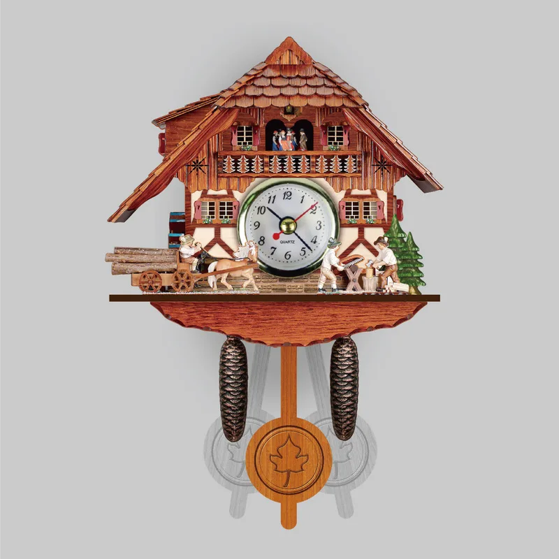 Cuckoo Wall Clock Originality Wood Quality European Style A Living Room Complex Ancient Wall Clock Diy Clock