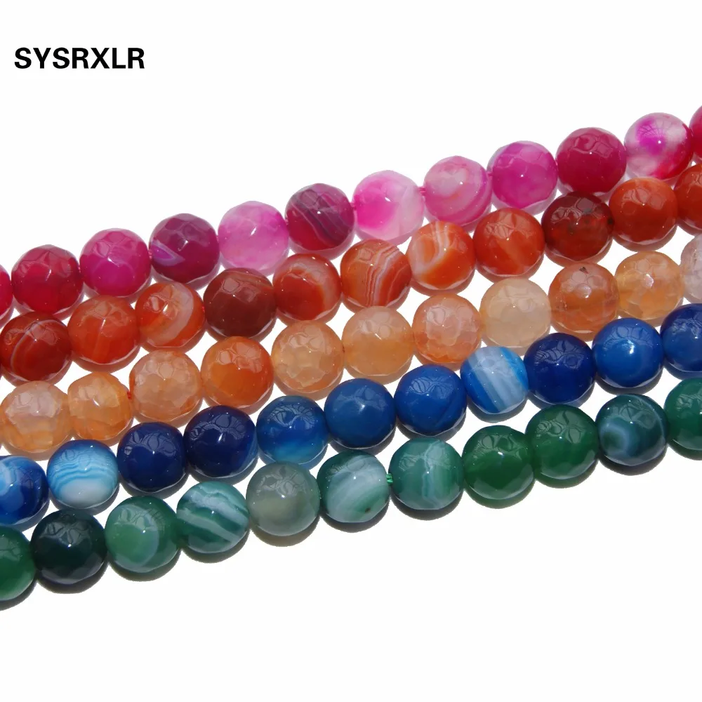 

Free Shipping 13 Colors Faceted Agates Natural Stone Beads For Jewelry Making DIY Bracelet Necklace 6 8 10 MM Strand 15''