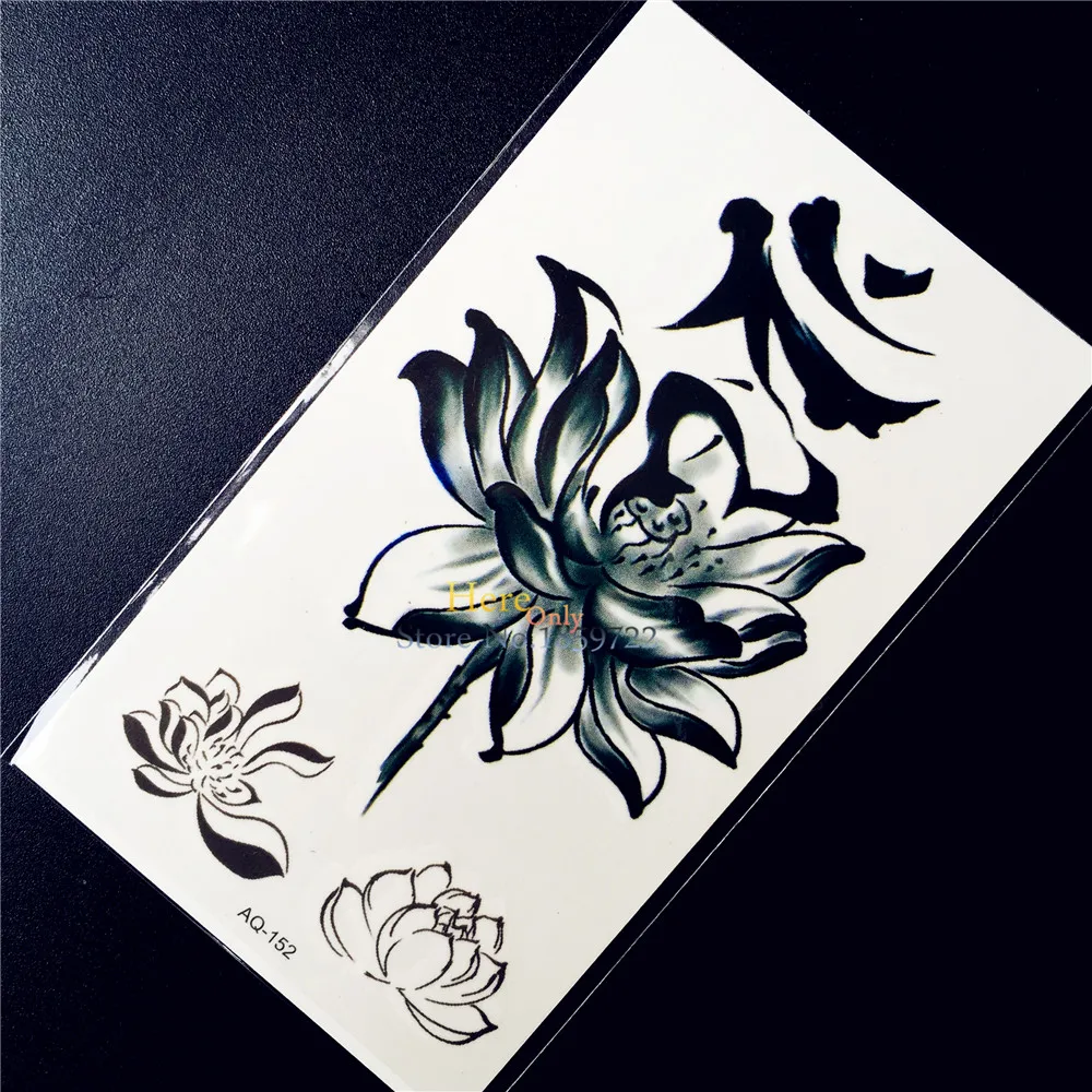 Online Shop 3D Desain Bunga Teratai Palsu Lengan Tato Tahan Air Tato