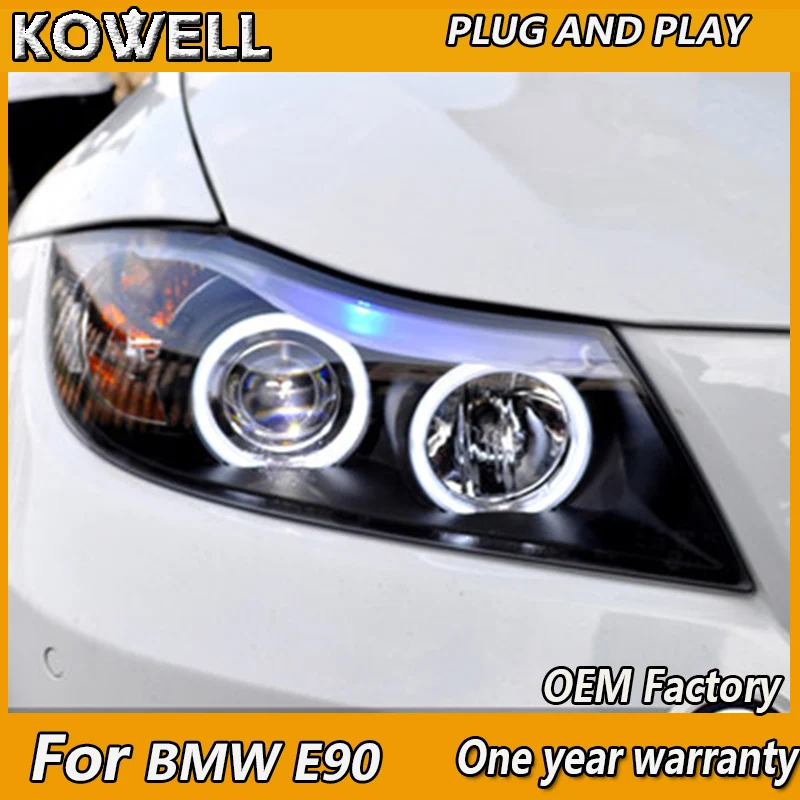 

KOWELL Car Styling LED Head Lamp for BMW E90 Headlights 318 320 325 LED Headlight angel eye headlight BI XENON front accesspori