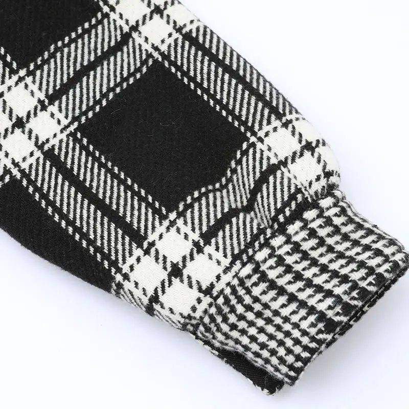 Lâche See Collier xitao 2019 Unique Manches Lyh2816 down Casual Fahison Poche Poitrine Pleine Plaid Printemps Femmes Picture De Turn Mélange Corée Nouveau qfRfwTWO