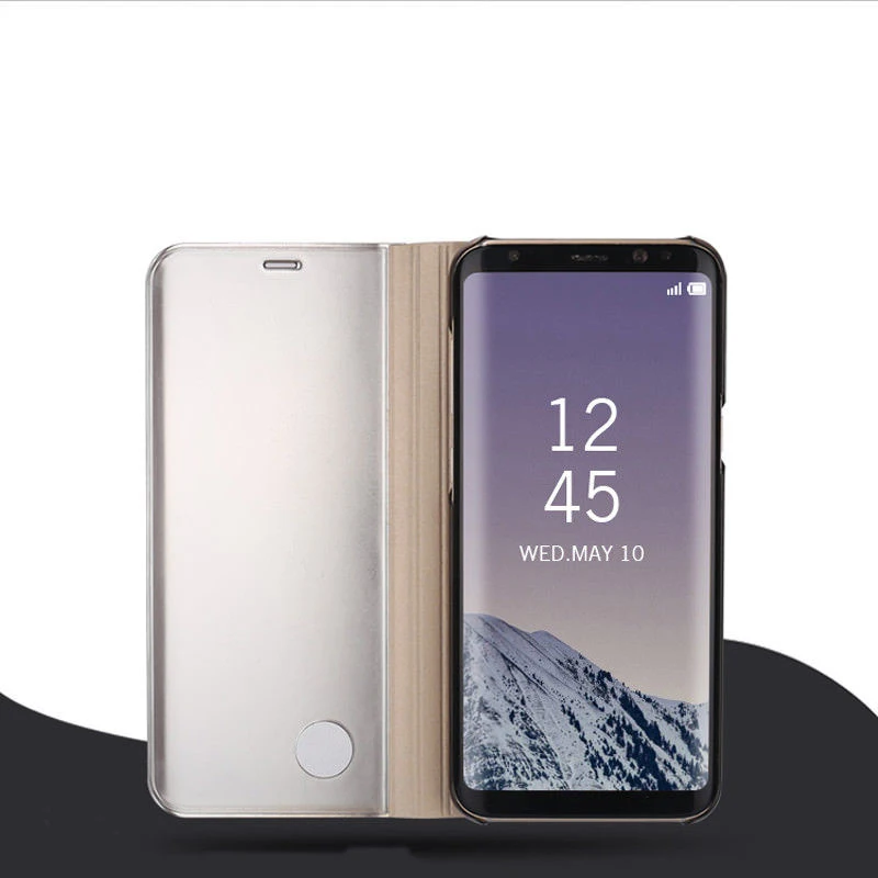 Здесь чехол для Clear View Зеркало чехол для samsung Galaxy Note 8 Note 9 для Galaxy S8 S8 плюс S9 S9 PLUS кожаный чехол для samsung