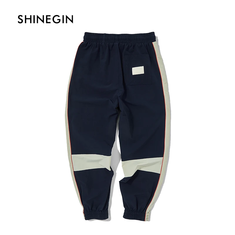 SHINEGIN Elastic Straps Cargo Pants 2019 New Arrival Hip Hop Colour Bloack Jogger Sweatpants Male Casual Streetwear Trousers