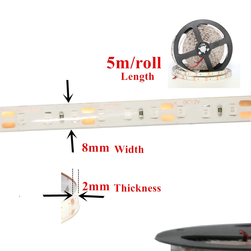 Красный Светодиодные ленты 120 светодиодный s/M 2835 SMD DC 12 V светодиодный s водонепроницаемый IP65 Гибкая ленточная гирлянда лента со светодиодными лампочками 5 м