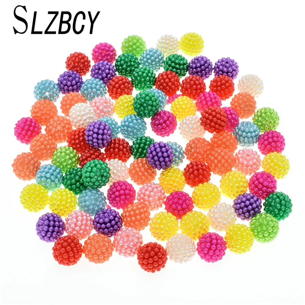 

100pcs/lot Acrylic Bayberry Imitation Pearl Round Loose Beads Child Women DIY Necklace Bracelet Jewelry Making Accessories