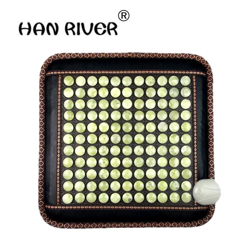 Goedkoop Hot sales verstelbare temperatuurregeling natuurlijke jade jade gezondheid kantoor germanium steen elektrische opwarming hot stoel kussen