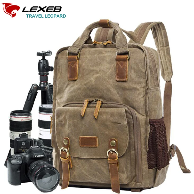 LEXEB Mochila Fotografia Couro Рюкзак для фотоаппарата женщин рюкзак мужчин коллаж Rugzak 15