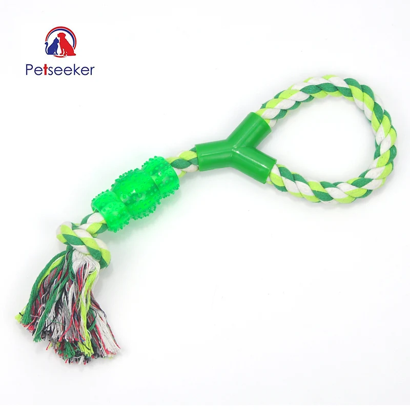 Brand New Pet Cotton Knotted Braided Fabric Rope Tug Pet Dog Cat Chewing Dog Toy Pet Woven