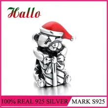 Teddybear Шарм Прата 925 бусины для изготовления ювелирных изделий Подходит оригинальные браслеты рождественские украшения для дома подарок на День Благодарения